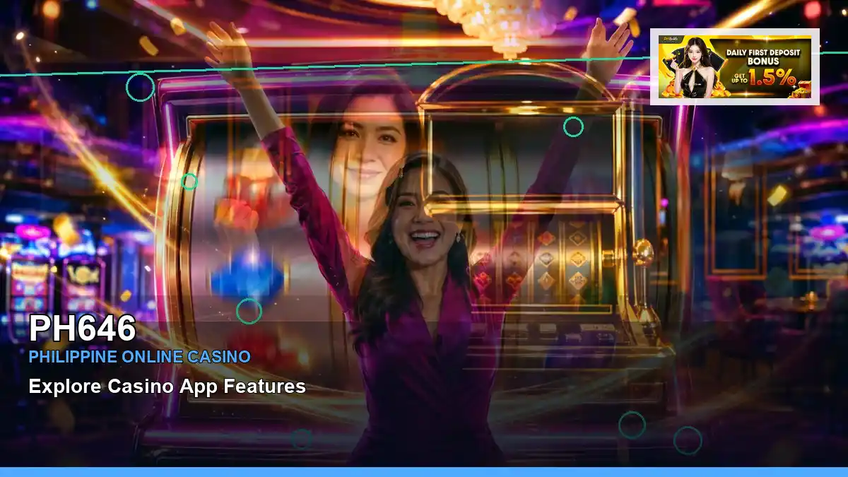 PH646 play phone mobile casino games in a centered scene for the PH646 brand search, casino access, games, account help and