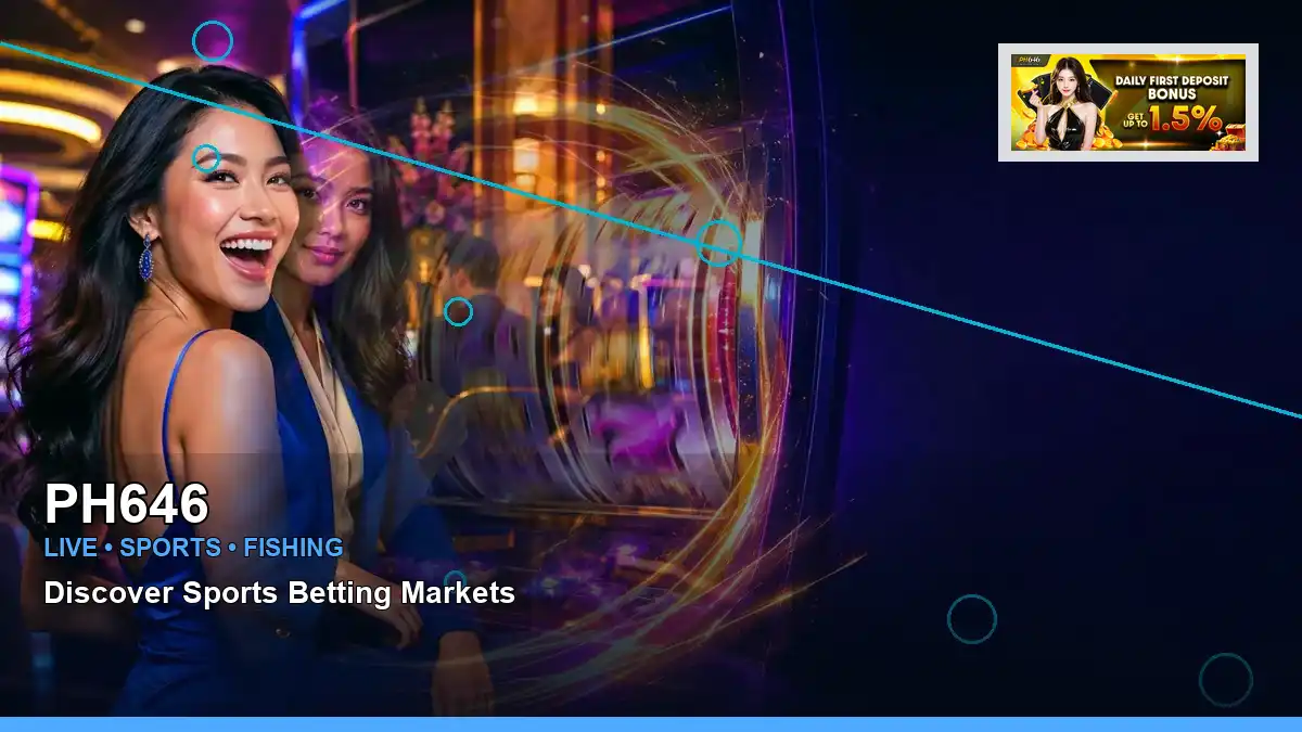PH646 mobile casino first deposit rewards featuring an adult Filipina casino host with a left-framed composition