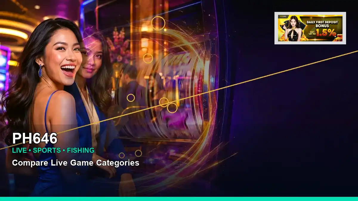 PH646 left-framed luxury online slot games highlighting mobile-friendly casino play