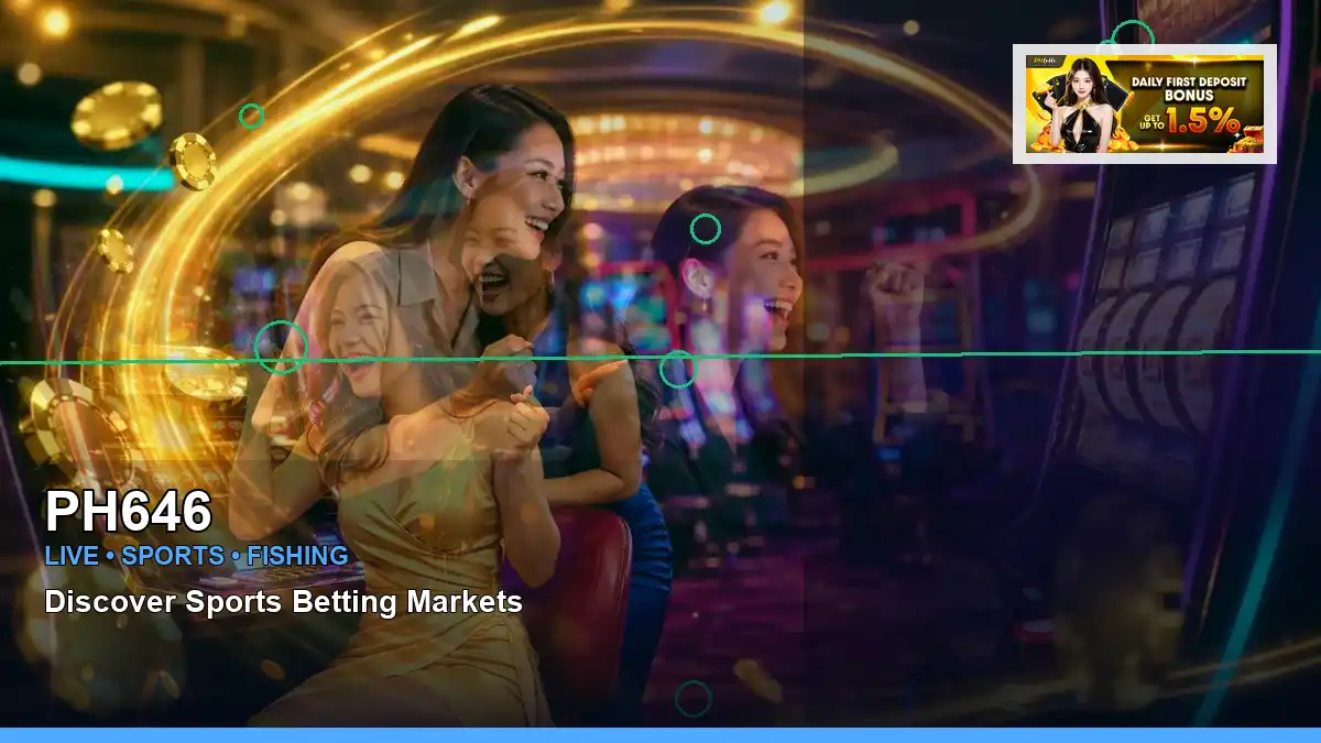 PH646 first casino deposit and wallet options featuring an adult Filipina casino host with a right-diagonal composition